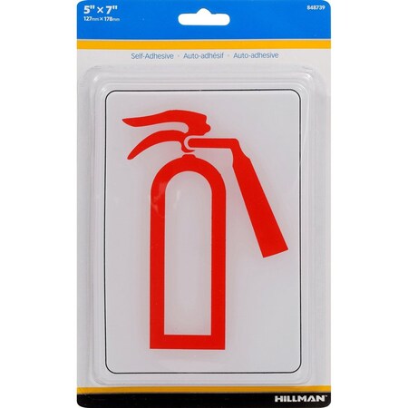 English White Fire Extinguisher Sign 7 In. H X 5 In. W, 6PK